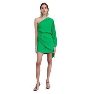 NWT Green Zara Asymmetrical Mini dress
